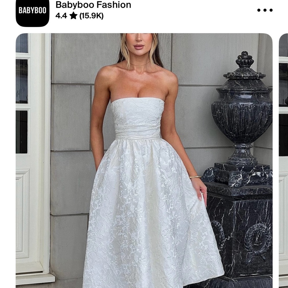 Babyboo Fashipn Saoirse Ivory Strapless Midi Dress